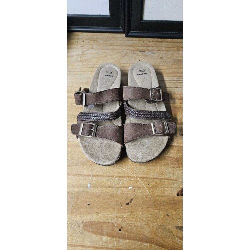 Earth Origions Bosk Baylen Leather Slide Sandals women's 9.5M